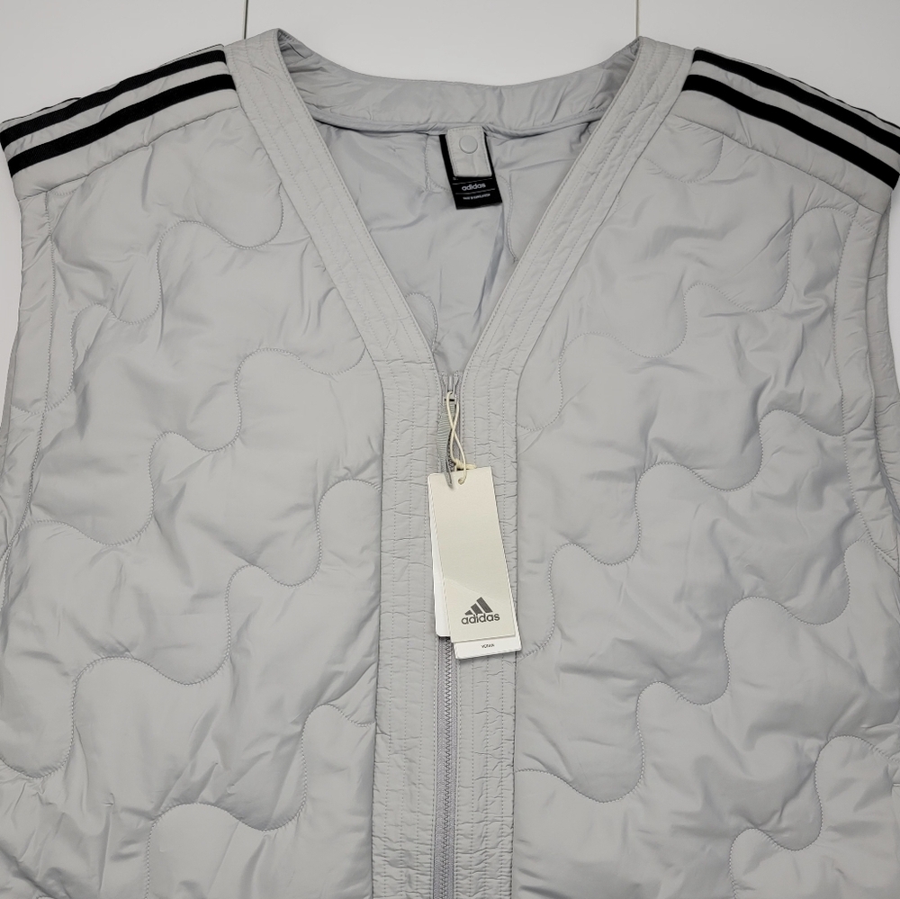 adidas Men's Nuganic Light Insulation Jacket Vest Gray IS1262 Size 2XL New - Picture 5 of 11